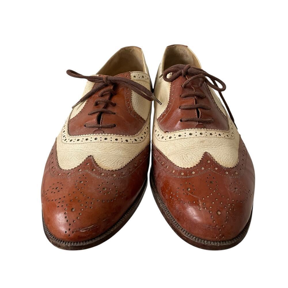 Bragano Men’s Oxford by Cole Haan Two Tone Brown Cream Size 9.5 - Picture 2 of 9